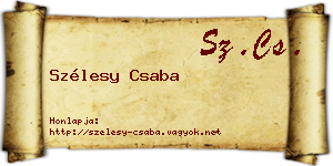Szélesy Csaba névjegykártya