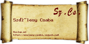 Szélesy Csaba névjegykártya