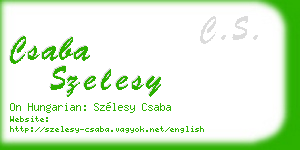 csaba szelesy business card